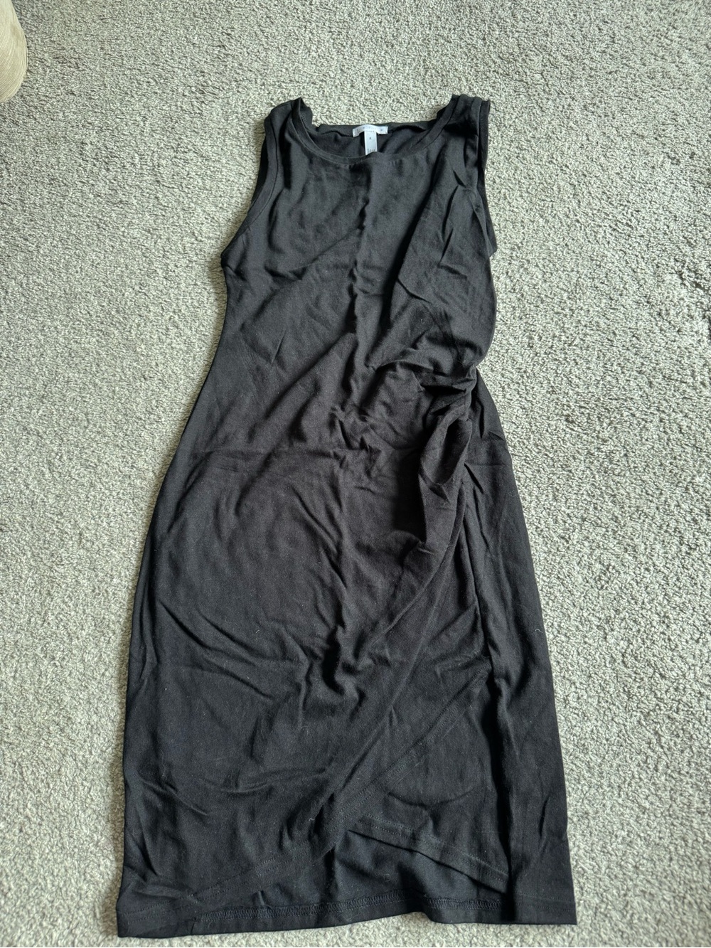 Leith Black Sleeveless Midi Sheath Dress